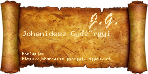 Johanidesz Györgyi névjegykártya