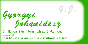 gyorgyi johanidesz business card